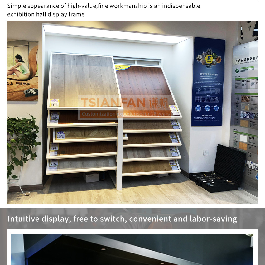 Tsianfan Wholesale Ceramic Granite Showroom Marble Sample Stone Quartz Stand Recline Tile Display Rack For Stones