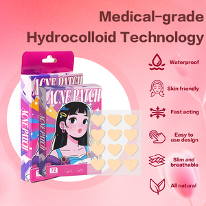 Patchs Hydrocolloïdes Cœur pour l'Acné, Teint Naturel, Invisibles, Imperméables, Autocollants Anti-Imperfections, Compatibles Maquillage, Anti-Cicatrices, Soin du <span class=keywords><strong>Visage</strong></span> - Product Image 3