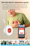AGSHOME Tuya WiFi Smart SOS Bouton d'appel Wireless Caregiver Pager Phone Alert Transmitter Emergency Rechargeable Battery Kids