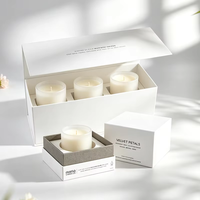 Boîtes d'emballage en carton magnétique personnalisées avec logo pour ensemble de pots de bougies, vente en gros