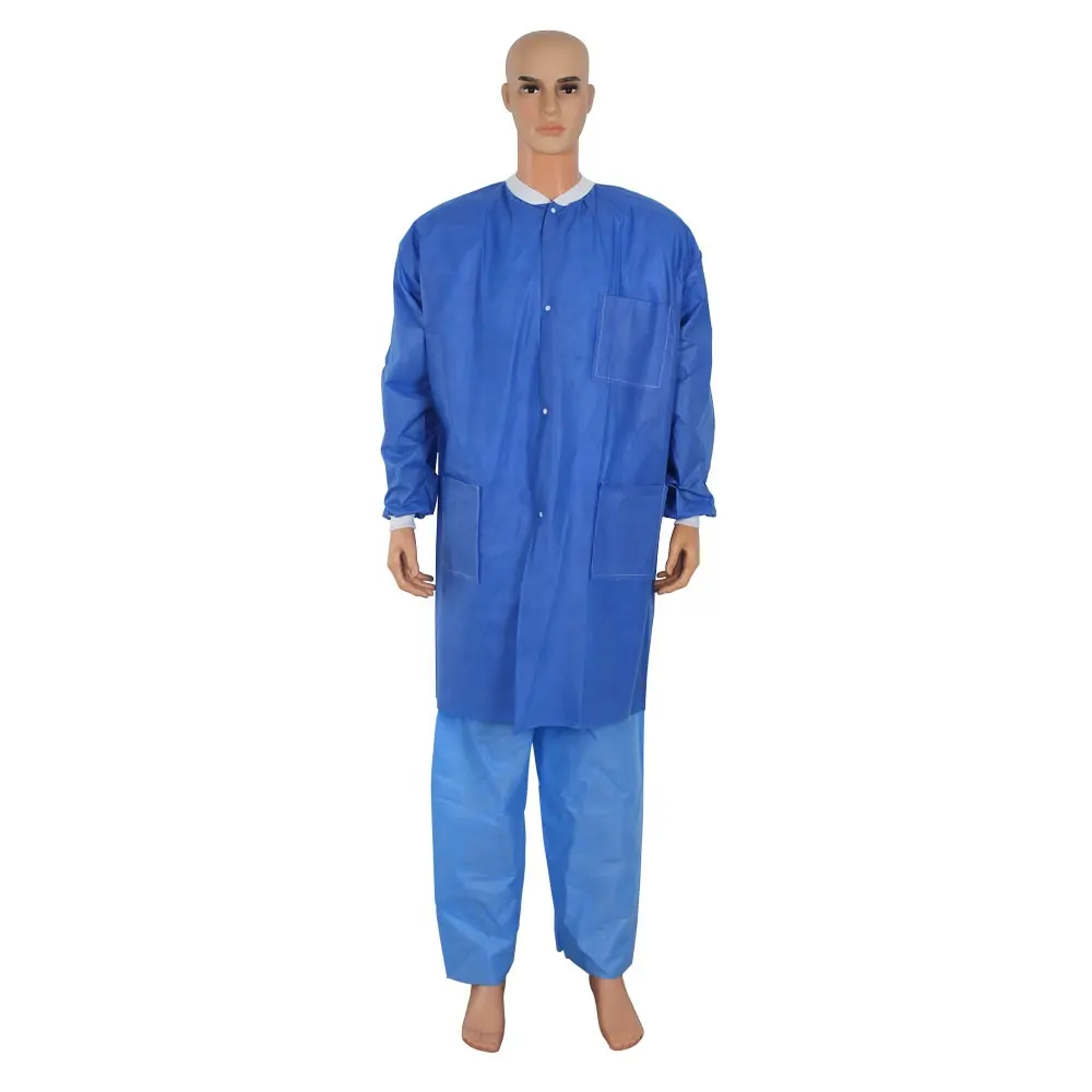Reinforced Cpe Level 3 Sergical Sms Medical Pp Pe 1 4 Aami Coverall Patient Lab Coat Doctor Disposable Surgical Isolation Gown