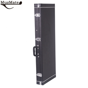 Étui de <span class=keywords><strong>guitare</strong></span> vintage rectangulaire de grande taille en coque rigide noire, super protection - Product Image 1
