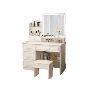 Table à coiffer moderne européenne simple à hauteur réglable avec <span class=keywords><strong>miroir</strong></span>, panneau en MDF en <span class=keywords><strong>fer</strong></span> <span class=keywords><strong>forgé</strong></span> pour chambre à coucher, application Baobei - Product Image 3