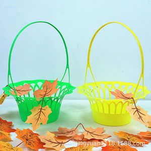 Cesta de Flores de Plástico Jingyuan, 12.5cm de Diámetro en la Base, Verde Fluorescente y Amarillo, para Flores Artificiales y Frescas, Festival Qingming - Product Image 2
