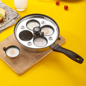 Cuiseur vapeur à oeufs à fond <span class=keywords><strong>plat</strong></span> en acier inoxydable 304 transfrontalier quatre trous cuisine domestique cuisinière à Induction cuisinière à gaz poêles à frire - Product Image 1