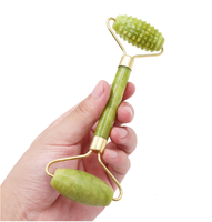 Vente en gros Mini rouleau de jade Soins de la peau Massage du visage Rouleau de massage Pierre de jade naturelle Guasha
