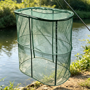 <span class=keywords><strong>Panier</strong></span> de pêche flottant en nylon, pliable, maille de 3 mm, filet de pêche pour la conservation des poissons - Product Image 2