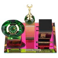 Tour d'horloge islamique musulmane Kaaba, modèle cadeaux, livre Souvenir en verre de cristal, offre religieuse du moyen-orient, Souvenir makka poli