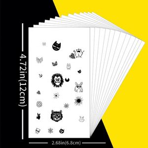 Pegatinas de tatuaje de dedo con diseño de chica sexy para clavícula, personalizadas al por mayor, removibles, impermeables, de papel negro, estilo mano - Product Image 4