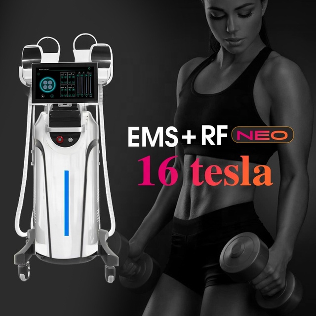 Genuine 6000W 16 TESLA 200 HZ 4 5 Handle SPRT EMSLIM HIEMT Body Slimming Neo RFING Muscle Build Machine