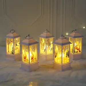 Hanging mini plastic led lantern christmas bauble ornaments home craft lanterns indoor ideas battery operated for christmas tree