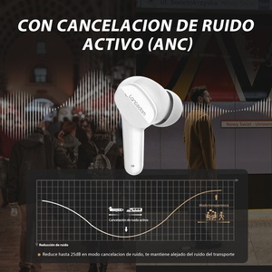 Auriculares bluetooth con cancelación de ruido, dispositivo de audio de alta calidad con modo de música de juego ENC, largo <span class=keywords><strong>tiempo</strong></span> de carga de 28H, para viaje de negocios - Product Image 4