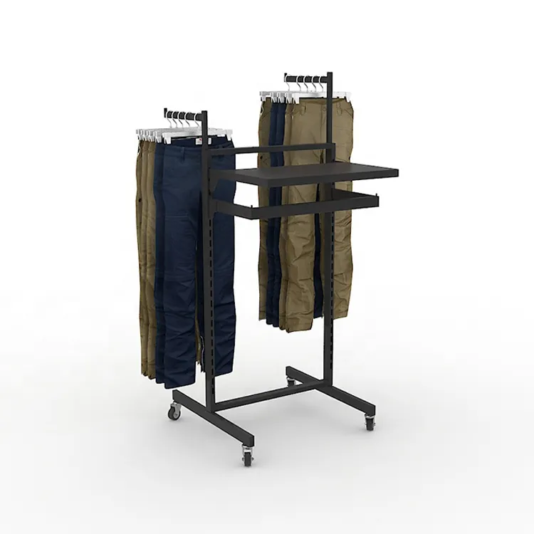 Custom clothing store retail metal coat racks display stand for clothes
