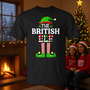 Maglietta natalizia The British Elf, camicia coordinata per la famiglia per le vacanze - Product Image 3