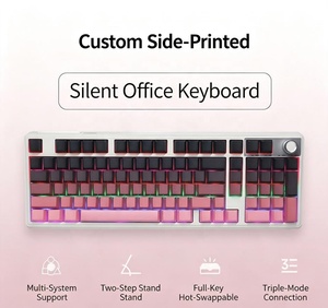 New Tri Mode Wireless Mechanical Keyboard Blue Tooth 2.4G Wired RGB Gaming Keyboard with <strong>Knob</strong> 4000mAh Battery Ergonomic Design - Product Image 6