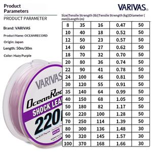 Línea <span class=keywords><strong>de</strong></span> Pesca VARIVAS Barry Bass Front Wire Ocean Record Big Thing Trolling Gold Gun, Hilo <span class=keywords><strong>de</strong></span> Nailon PE 0.68mm 50m/30m, Shock Leader - Product Image 1