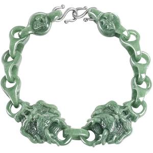 Pulsera de Jadeíta Natural con Dragón, Bestia Mítica Interconectada, UNISEX, Estilo Chino, Regalo con Certificado de Tasación C146 - Product Image 5