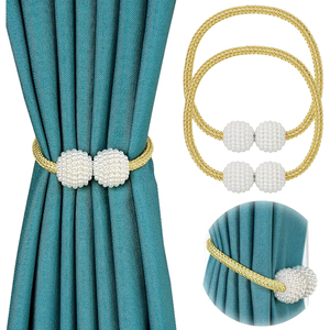Wholesale Home Decor Curved Polyester Pearl Magnetic Curtain Tieback Clip Accessories Hot Sale Curtain Holders - Product Image 1