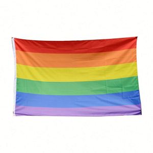 Arco Iris 3x5 pies 100% poliéster bandera personalizada 48h entrega rápida LGBT comunidad Gay orgullo lesbiana transgénero bisexual banderas personalizadas - Product Image 1