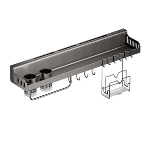 <b>Kitchen</b> <b>Storage</b> <b>Rack</b> Wall Mounted Thickened Multi Functional For Utensils And Condiments Rectangle 2 Layer - Product Image 3