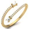 Round Shape Stone 14K 18K Gold Plated Diamond <b>Resizable</b> <b>Ring</b> Lab Grown Diamond <b>Ring</b> Bulk Product Trendy Solitaire Diamond <b>Ring</b> - Product Image 4