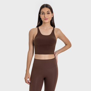 Venta al por mayor de ropa con logotipo personalizado Sexy correas cruzadas espalda Yoga sujetadores alto impacto Fitness deportes <span class=keywords><strong>sujetador</strong></span> superior <span class=keywords><strong>para</strong></span> las mujeres - Product Image 3