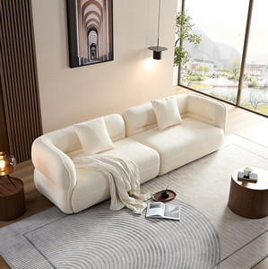 โซฟาแบบแยกส่วนสีขาว ผ้าทนทาน โครงไม้เนื้อแข็ง ฟิลเลอร์ฟองน้ำความหนาแน่นสูง - Product Image 3