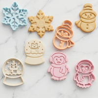 Emporte-pièces de Noël en plastique moulé par injection, emporte-pièces à poussoir gaufré pour la pâtisserie hivernale et le fondant