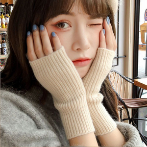 Gants d'hiver longs sans doigts pour femmes tricotés unisexe décontracté doux bras manches mitaines en <span class=keywords><strong>laine</strong></span> et cachemire - Product Image 5