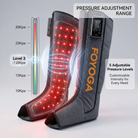Bottes de massage électrique à compression d'air pour les jambes, 6 chambres, 3 modes, batterie rechargeable, thérapie par lumière rouge pour la récupération des mollets et des pieds