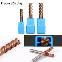 HANDERK 4 flauta HRC65 Fresa plana Broca de enrutador de vástago recto Juego de fresas en forma de U para herramienta CNC