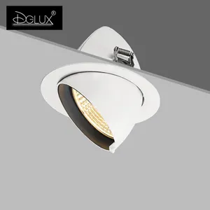 DGLUX Desain Kontemporer Hotel Mall Aluminium Cob Disesuaikan 15W 25W 30W 40W 60W Led Downlight