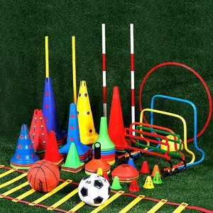 Conos de disco de fútbol para niños, con bolsa de transporte y soporte para entrenamiento, campo deportivo, marcadores de cono