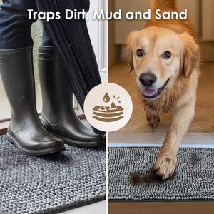Vente en gros de paillasson <span class=keywords><strong>absorbant</strong></span> pour <span class=keywords><strong>chien</strong></span>, paillasson avant, <span class=keywords><strong>entrée</strong></span> extérieure, séchage rapide, chenille, lit de caisse lavable pour <span class=keywords><strong>chien</strong></span>, <span class=keywords><strong>tapis</strong></span> antidérapant pour animaux de compagnie - Product Image 3