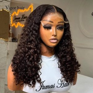 Perruque bouclée naturelle birmane SDD de 18 pouces, densité 300 %, avec dentelle frontale, grade 15A, en cheveux humains vierges bruts vietnamiens originaux - Product Image 1