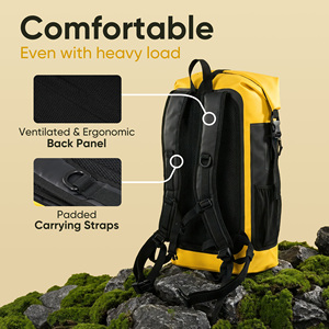 Sac à dos étanche 35L à fermeture roll-top, sac de randonnée souple en nylon, sac de voyage sportif d'extérieur avec fermeture à clip pour le camping en plein air - Product Image 3
