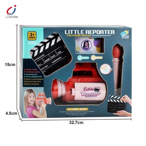 Chengji hạnh phúc Kid đồ chơi nhỏ phóng viên ánh sáng âm nhạc Video <span class=keywords><strong>Recorder</strong></span> Set Toddler đồ chơi <span class=keywords><strong>Microphone</strong></span> cho trẻ em gái - Product Image 6