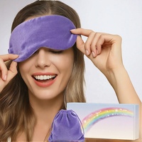 Masque oculaire réutilisable chaud et froid avec sangle élastique pour dormir, violet