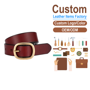 Cinturón de Cuero de Grano Completo para Mujer, Cinturón Ancho Informal Retro con Hebilla de Cobre Puro - Product Image 2