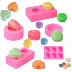 HY 3D Macaroon Hamburger Moules de cuisson pour Fondant Gâteau Argile - Product Image 1
