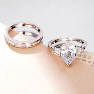 Set di Anelli a Goccia per Coppie, Elegante e Minimalista, Gioielli da Matrimonio e Festa, Regalo per Donne - Product Image 2