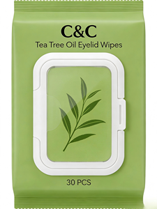 Lingettes nettoyantes pour paupières à l'huile d'arbre à thé pour les yeux secs et la blepharite, 30 pièces - Product Image 1