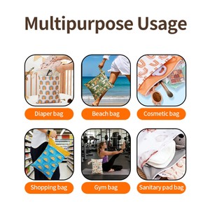 Happyflute 防水ウェットバッグ 乾湿分離 ベビーおむつポーチ 携帯用トラベル収納袋 - Product Image 3