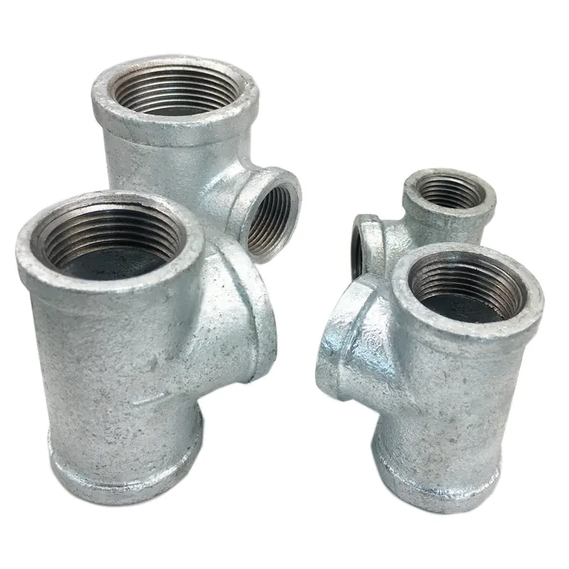 Hot Galvanized Tee 1/2"-4" ASME B16.3 130 Pipe Fitting Quick Connect Tees Malleable Iron BSPT NPT Square Equal