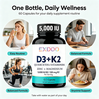OEM Superfood Vitamin D3 K2 5000 IU Magnesium B6 Zinc Quercetin untuk Energi, Imunitas, dan Kesehatan Otot dalam Bentuk Kapsul Lunak