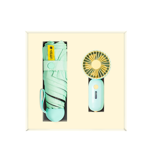 Set <span class=keywords><strong>de</strong></span> Regalo Promocional Empresarial 2026 con Logotipo Personalizado, Mini Ventilador y Paraguas para Eventos <span class=keywords><strong>de</strong></span> Seguros y Escolares - Product Image 1