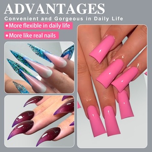 Hot Selling 160 Piece Box Claw Shaped Paperless Support Quick <b>Extension</b> Gel <b>Nail</b> Mold Transparent <b>Nail</b> Piece - Product Image 3