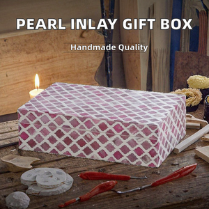 Caja de Joyería Artesanal India con Incrustaciones de Resina, Estilo Artístico y Romántico, de Madera, con un Diseño Increíble y un Patrón de Modelo Distintivo - Product Image 2