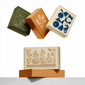 SPNNCE JHX001 Floral <b>Pattern</b> Rigid Folders Rectangle Shape Magnetic Closure Corrugated Board Liner Cotton Liner Recyclable <b>Paper</b> - Product Image 2