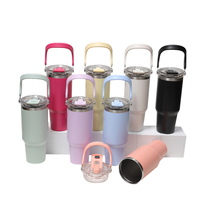재사용 가능한 40/30oz 스테인레스 스틸 절연 여행 스포츠 텀블러 머그 넓은 입과 이중 벽 진공 자동차 컵 손잡이